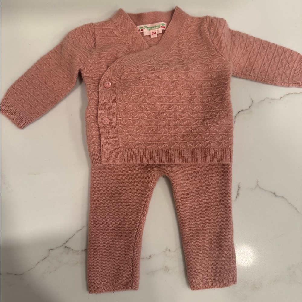 Bonpoint Blush Pink Knit Baby Ensemble